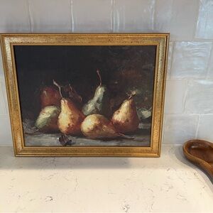 Gold Framed Still Life Pear Painting